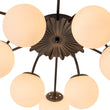 Load image into Gallery viewer, Farmhouze Light - Classic 12 - Light Sputnik Frosted Glass Globe Semi Flush - Ceiling Light - Black Ceiling Light -
