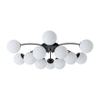 Load image into Gallery viewer, Farmhouze Light - Classic 12 - Light Sputnik Frosted Glass Globe Semi Flush - Ceiling Light - Black Ceiling Light -
