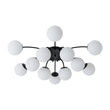 Load image into Gallery viewer, Farmhouze Light - Classic 12 - Light Sputnik Frosted Glass Globe Semi Flush - Ceiling Light - Brass Dual - Use Chandelier -