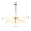 Load image into Gallery viewer, Farmhouze Light - Classic 12 - Light Sputnik Frosted Glass Globe Semi Flush - Ceiling Light - Ceiling Light -
