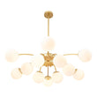 Load image into Gallery viewer, Farmhouze Light - Classic 12 - Light Sputnik Frosted Glass Globe Semi Flush - Ceiling Light - Ceiling Light -