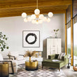 Load image into Gallery viewer, Farmhouze Light - Classic 12 - Light Sputnik Frosted Glass Globe Semi Flush - Ceiling Light - Ceiling Light -