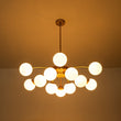 Load image into Gallery viewer, Farmhouze Light - Classic 12 - Light Sputnik Frosted Glass Globe Semi Flush - Ceiling Light - Dual - Use Chandelier -