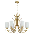 Load image into Gallery viewer, Farmhouze Light-Classic Opal Glass Cylinder Brass Curved Arm 6-Light Chandelier-Chandelier-6-Light-
