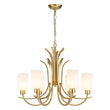Load image into Gallery viewer, Farmhouze Light-Classic Opal Glass Cylinder Brass Curved Arm 6-Light Chandelier-Chandelier-6-Light-