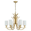 Load image into Gallery viewer, Farmhouze Light-Classic Opal Glass Cylinder Brass Curved Arm 6-Light Chandelier-Chandelier-6-Light-