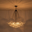 Load image into Gallery viewer, Farmhouze Light - Cluster Bubble Clear Striped Glass Globe Chandelier - Chandelier - Straight Striped Pattern -