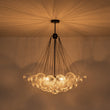 Load image into Gallery viewer, Farmhouze Light - Cluster Bubble Clear Striped Glass Globe Chandelier - Chandelier - Swirled Striped Pattern -
