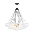 Load image into Gallery viewer, Farmhouze Light - Cluster Bubble Clear Striped Glass Globe Chandelier - Chandelier - Swirled Striped Pattern -