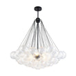 Load image into Gallery viewer, Farmhouze Light - Cluster Bubble Clear Striped Glass Globe Chandelier - Chandelier - Swirled Striped Pattern -