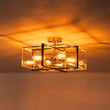 Load image into Gallery viewer, Farmhouze Light - Contemporary 4 - Light Clear Glass Square Cage Ceiling Light - Ceiling Light - 4 - Light -