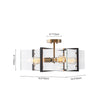 Load image into Gallery viewer, Farmhouze Light - Contemporary 4 - Light Clear Glass Square Cage Ceiling Light - Ceiling Light - 4 - Light -
