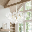 Load image into Gallery viewer, Farmhouze Light - Dimmable Cluster Decorative Pattern Glass Bubble Chandelier - Chandelier - White -