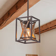 Load image into Gallery viewer, Farmhouze Light - Farmhouse 1 - Light Wood Grain Square Lantern Pendant Light - Pendant - 1 Light -