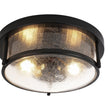 Load image into Gallery viewer, Farmhouze Light - Farmhouse Clear Crackle Glass Round Flush Mount Ceiling Light - Ceiling Light - Black -