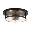 Load image into Gallery viewer, Farmhouze Light - Farmhouse Clear Crackle Glass Round Flush Mount Ceiling Light - Ceiling Light - Black -