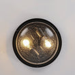 Load image into Gallery viewer, Farmhouze Light - Farmhouse Clear Crackle Glass Round Flush Mount Ceiling Light - Ceiling Light - Black -