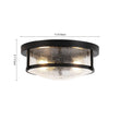 Load image into Gallery viewer, Farmhouze Light - Farmhouse Clear Crackle Glass Round Flush Mount Ceiling Light - Ceiling Light - Black -