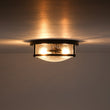 Load image into Gallery viewer, Farmhouze Light - Farmhouse Clear Crackle Glass Round Flush Mount Ceiling Light - Ceiling Light - Black -