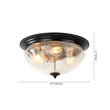 Load image into Gallery viewer, Farmhouze Light - Farmhouse Cracked Textured Glass Round Flush Mount Light - Ceiling Light - Black -