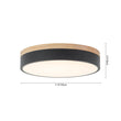 Load image into Gallery viewer, Farmhouze Light - Farmhouse Dimmable Wooden Round Flush Mount Ceiling Light - Ceiling Light - Black - 11 in -