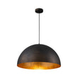 Load image into Gallery viewer, Farmhouze Light - Farmhouse Industrial Oversized Iron Dome Pendant - Chandelier - Black with Gold Dust - 31 in. (Back Order)