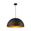 Load image into Gallery viewer, Farmhouze Light - Farmhouse Industrial Oversized Iron Dome Pendant - Chandelier - Black with Gold Dust - 31 in. (Back Order)