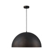 Load image into Gallery viewer, Farmhouze Light - Farmhouse Industrial Oversized Iron Dome Pendant - Chandelier - Black with Gold Dust - 31 in. (Back Order)