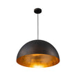 Load image into Gallery viewer, Farmhouze Light - Farmhouse Industrial Oversized Iron Dome Pendant - Chandelier - Black with Gold Dust - 31 in. (Back Order)
