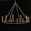 Load image into Gallery viewer, Farmhouze Light-Farmhouse Large 12-Light Candle Wagon Wheel Chandelier-Chandelier-Brass-