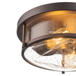 Load image into Gallery viewer, Farmhouze Light - Farmhouse Round Seeded Glass Flush Mount Light - Ceiling Light - Oil Rubbed Bronze -