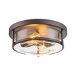 Load image into Gallery viewer, Farmhouze Light - Farmhouse Round Seeded Glass Flush Mount Light - Ceiling Light - Oil Rubbed Bronze -