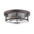 Load image into Gallery viewer, Farmhouze Light - Farmhouse Round Seeded Glass Flush Mount Light - Ceiling Light - Oil Rubbed Bronze -