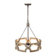 Load image into Gallery viewer, Farmhouze Light - Farmhouse Rustic Wood Drum Cage Pendant Light - Chandelier - 3 bulbs -