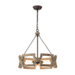 Load image into Gallery viewer, Farmhouze Light - Farmhouse Rustic Wood Drum Cage Pendant Light - Chandelier - 3 bulbs -