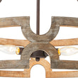 Load image into Gallery viewer, Farmhouze Light - Farmhouse Rustic Wood Drum Cage Pendant Light - Chandelier - 3 bulbs -