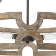 Load image into Gallery viewer, Farmhouze Light - Farmhouse Rustic Wood Drum Cage Pendant Light - Chandelier - 3 bulbs -