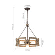Load image into Gallery viewer, Farmhouze Light - Farmhouse Rustic Wood Drum Cage Pendant Light - Chandelier - 3 bulbs -