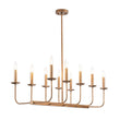 Load image into Gallery viewer, Farmhouze Light - French Country Luxe Linear Candle Kitchen Island Pendant - Chandelier - Antique Brass -