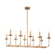 Load image into Gallery viewer, Farmhouze Light - French Country Luxe Linear Candle Kitchen Island Pendant - Chandelier - Antique Brass -