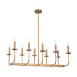 Load image into Gallery viewer, Farmhouze Light - French Country Luxe Linear Candle Kitchen Island Pendant - Chandelier - Antique Brass -