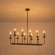 Load image into Gallery viewer, Farmhouze Light - French Country Luxe Linear Candle Kitchen Island Pendant - Chandelier - Oil - Rubbed Bronze -