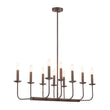 Load image into Gallery viewer, Farmhouze Light - French Country Luxe Linear Candle Kitchen Island Pendant - Chandelier - Oil - Rubbed Bronze -