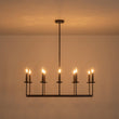 Load image into Gallery viewer, Farmhouze Light - French Country Luxe Linear Candle Kitchen Island Pendant - Chandelier - Oil - Rubbed Bronze -