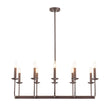 Load image into Gallery viewer, Farmhouze Light - French Country Luxe Linear Candle Kitchen Island Pendant - Chandelier - Oil - Rubbed Bronze -