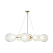 Load image into Gallery viewer, Farmhouze Light - French Country Milky Misty Glass Bubble Island Chandelier - Chandelier - Brass -