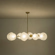 Load image into Gallery viewer, Farmhouze Light - French Country Milky Misty Glass Bubble Island Chandelier - Chandelier - Brass -