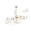 Load image into Gallery viewer, Farmhouze Light - French Country Milky Misty Glass Bubble Island Chandelier - Chandelier - Brass -
