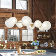 Load image into Gallery viewer, Farmhouze Light - French Country Milky Misty Glass Bubble Island Chandelier - Chandelier - Brass -