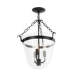 Load image into Gallery viewer, Farmhouze Light - French Farmhouse Candle Style Glass Bell Cage Ceiling Light - Ceiling Light - Black -